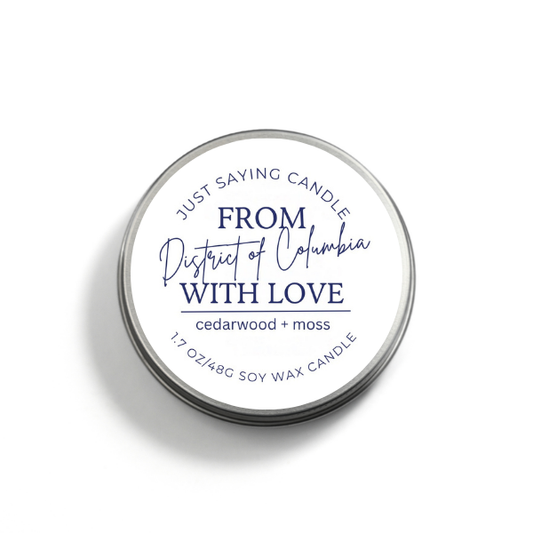 From Washington D.C. with Love soy candle tin