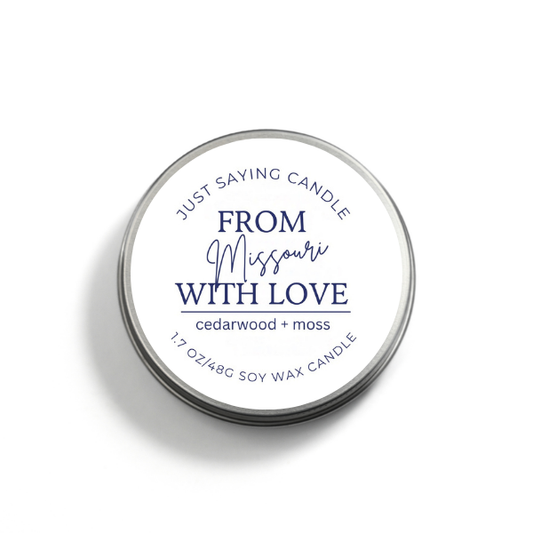 From Missouri with Love soy candle tin