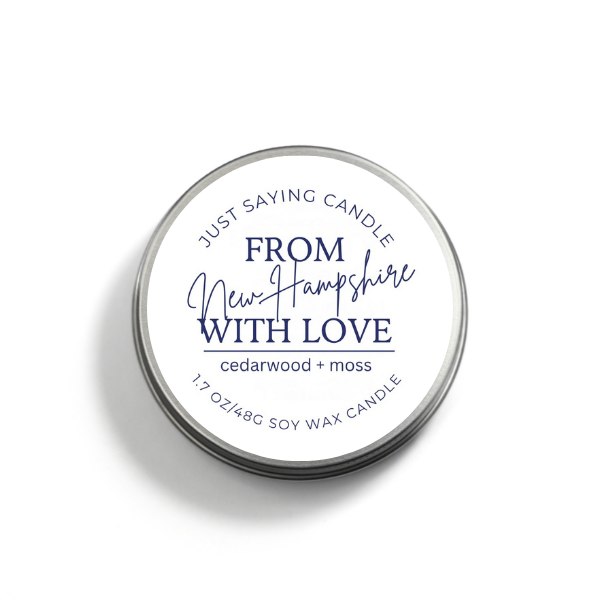 From New Hampshire with Love soy candle tin