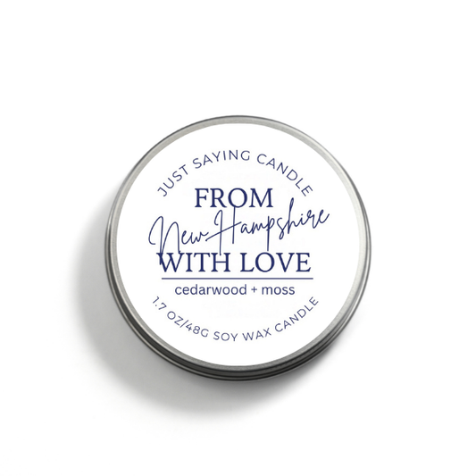 From New Hampshire with Love soy candle tin