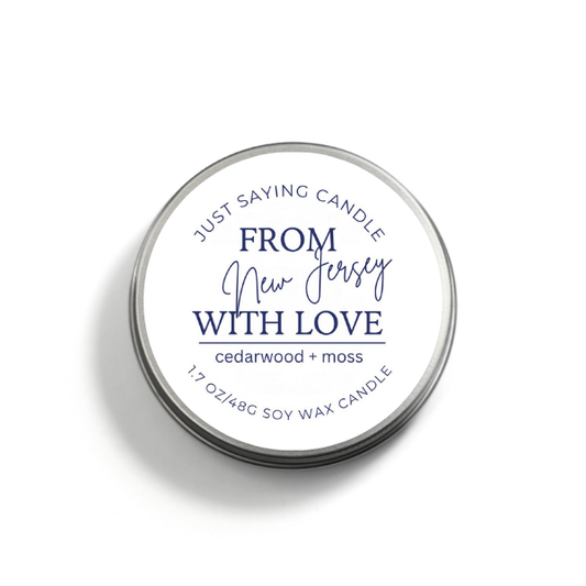 From New Jersey with Love soy candle tin