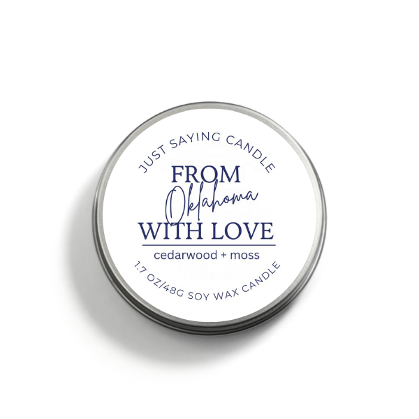 From Oklahoma with Love soy candle tin