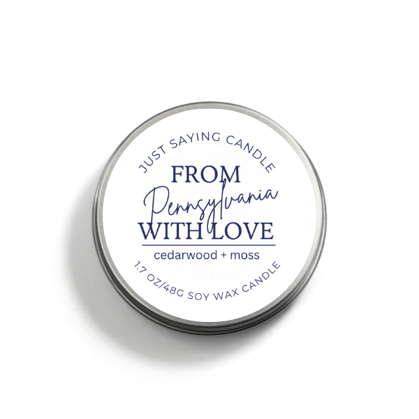 From Pennsylvania with Love soy candle tin