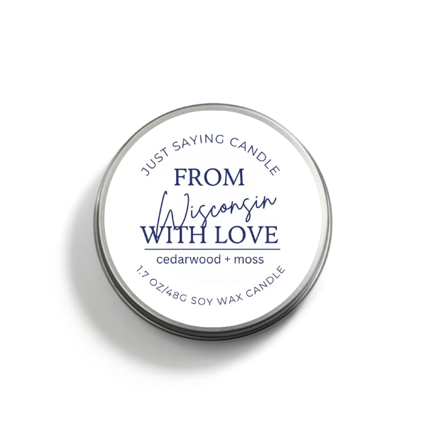 From Wisconsin with Love soy candle tin