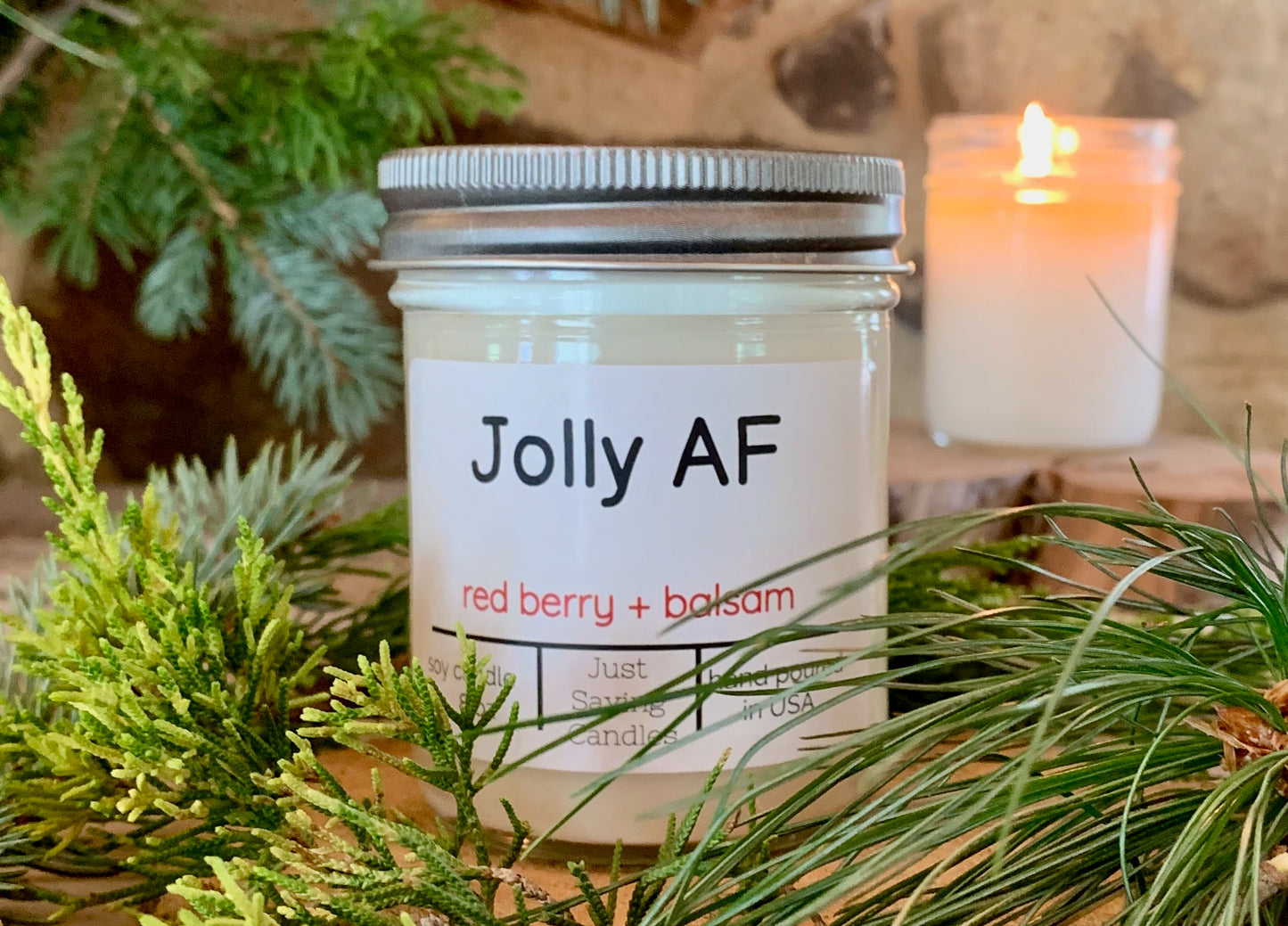 Red Berry Balsam Candle | just saying candles