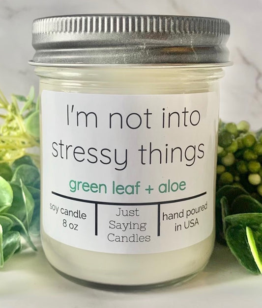 Green Leaf Candle | Soy Wax Candle | just saying candles