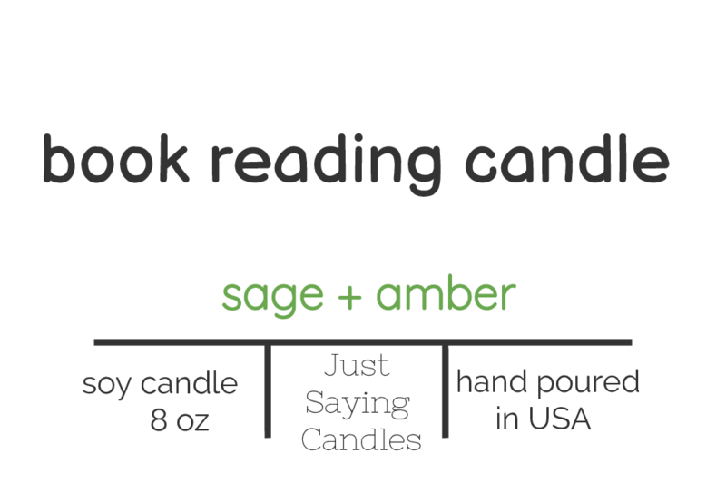 Book Reading Candle | Amber Scented Candle | just saying candles